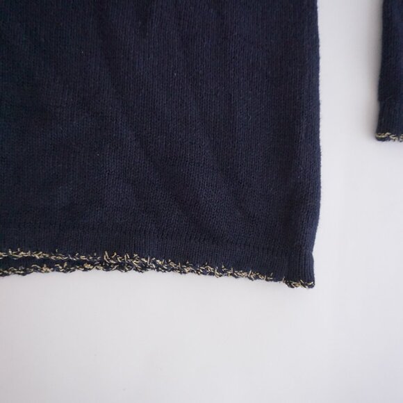 Vintage Christopher & Banks Embroidered Leaf Cotton Cardigan Fall Cottagecore L - Picture 10 of 13